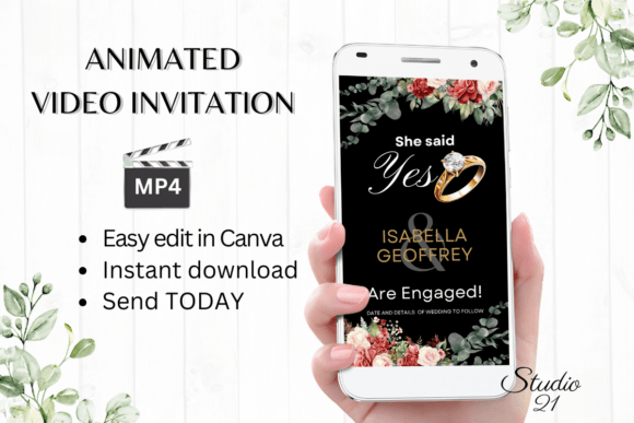 Announce Your Forever: The Red Roses Engagement Announcement W1443B