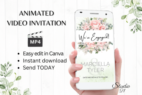 Announcing Your Joy: The Pink Engagement Announcement W1276B Evite