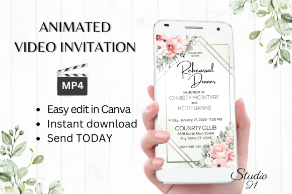 Charm Your Guests: The Pink Roses Rehearsal Dinner Invite