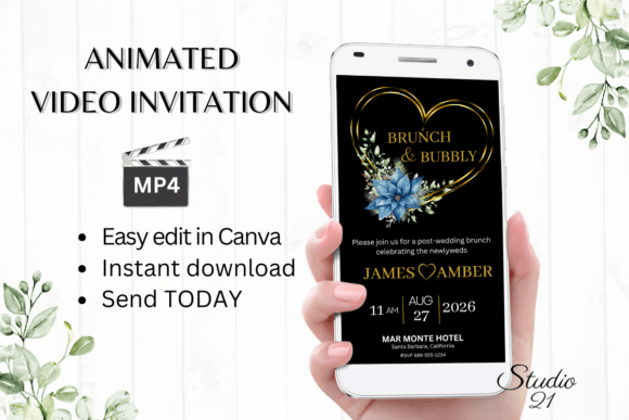 Christmas Wedding Brunch Invite W9219: Festive Elegance for Your Winter Celebration
