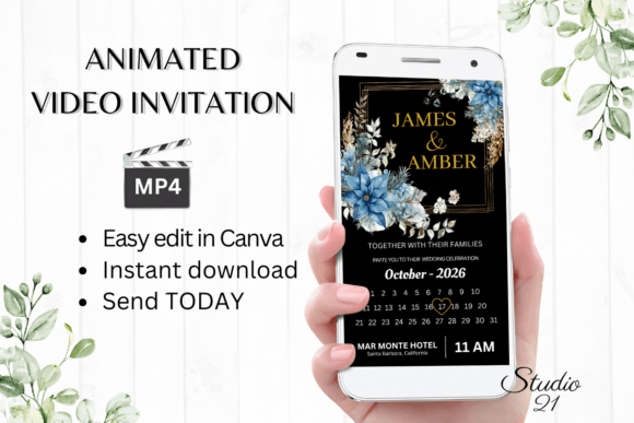 Christmas Wedding Invitation W8213B: A Festive Design Solution