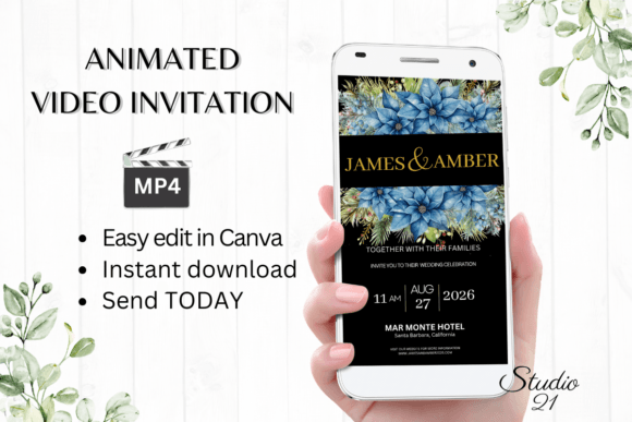 Christmas Wedding Invitation W8217: Festive Elegance