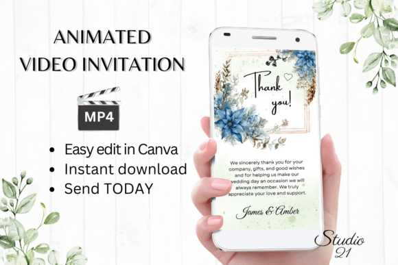 Christmas Wedding Thank You W9212TU: Festive Charm