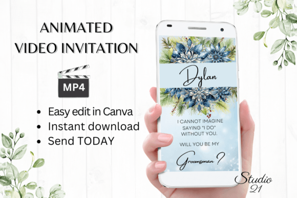 Elegant Winter Groomsman Proposal W3256GM