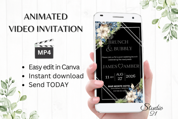 Elegant Winter Wedding Brunch Invite W9255: A Digital Design Deep Dive