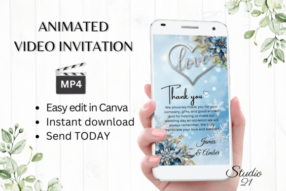 Elevate Your Gratitude: Winter Wedding Thank You W9250TU
