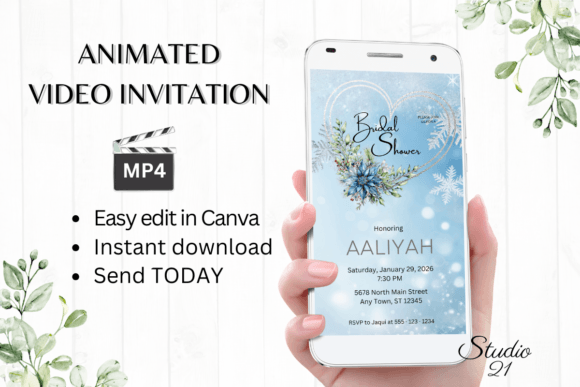 Elevate Your Winter Celebration with the W4258 Digital Invite