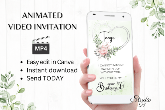 Pink Roses Junior Bridesmaid W3278JM: A Digital Invitation Template for Modern Celebrations
