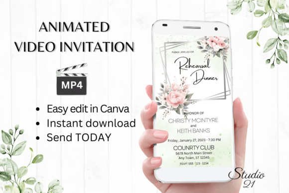 Pink Roses Rehearsal Dinner Invite W7272: A Digital Template That Feels Personal