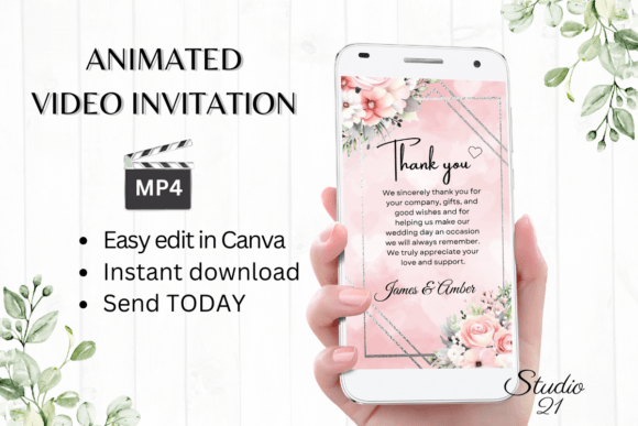 Pink Roses Wedding Thank You W9275TU: A Digital Evite Review