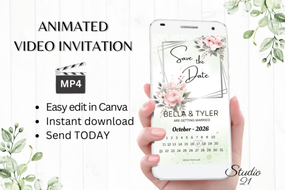 Transform Your Invitations with Pink Roses Save the Date W2272B