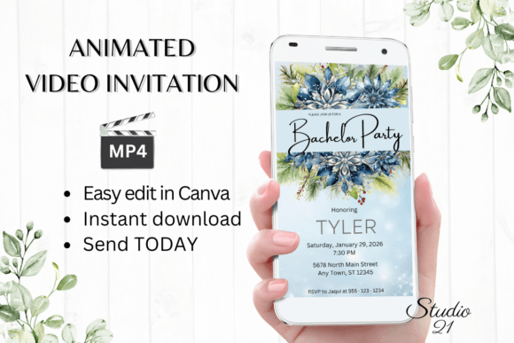 Winter Bachelor Party Invite W5256: Your Digital Blueprint