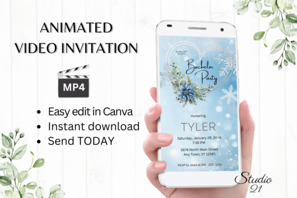 Winter Bachelor Party Invite W5258: Effortless Digital Invites