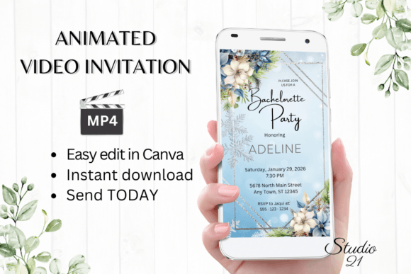 Winter Bachelorette Party Evite W6254: Your Digital Blueprint for Frosty Festivities