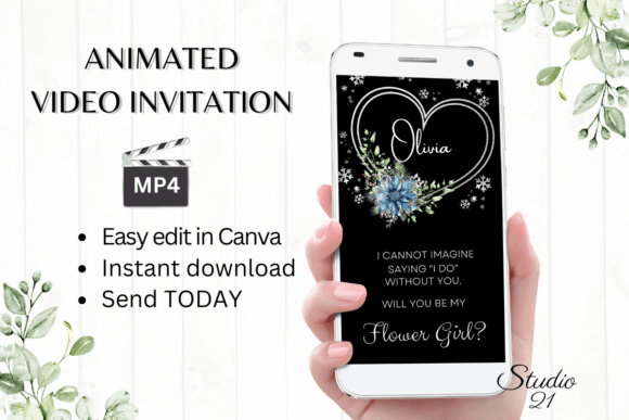 Winter Flower Girl Proposal W3259FG: A Romantic Display Font