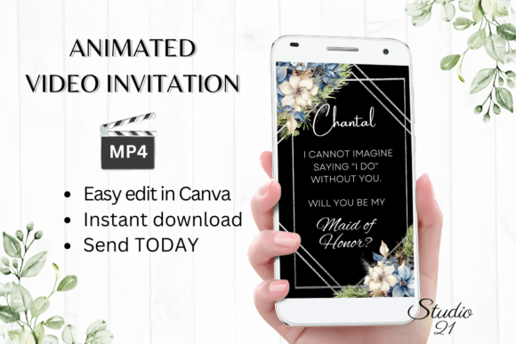 Winter Maid of Honor Proposal W3255MH: A Designer's Take on This Animated Invitation