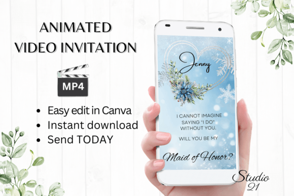 Winter Maid of Honor Proposal W3258MH: A Touch of Elegance