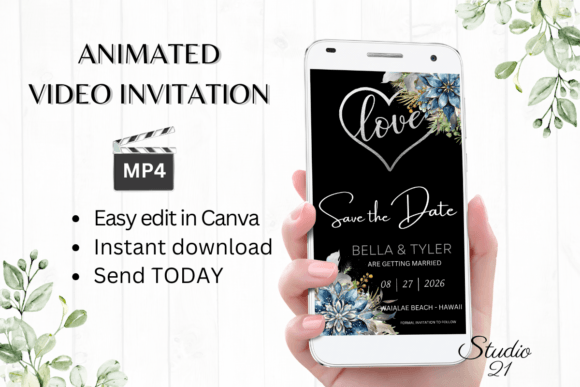 Winter Save the Date Announcement W2251: A Fresh Take on Digital Invitations
