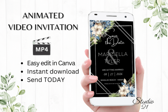 Winter Save the Date Announcement W2255: Effortless Digital Invitations